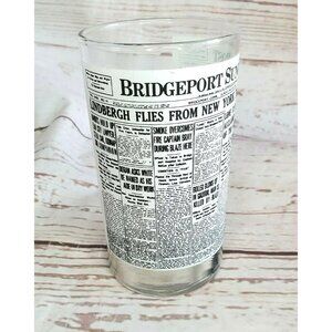 Vintage 1927 New York to Paris Bridgeport CT Daily Post Newspaper Graphic Glass